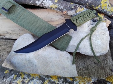 coltello survival da combattimento colore verde militare in acciao