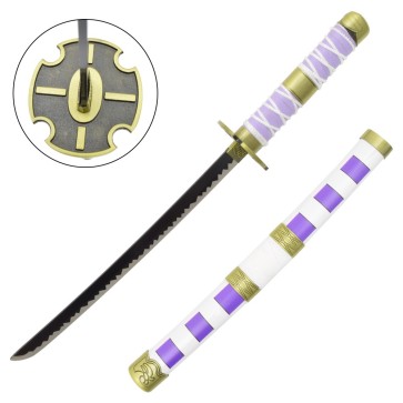Mini katana ornamentale con stand KATANA NIDAI KITETSU DI MONKEY D. LUFFY