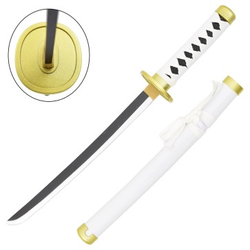 Mini katana ornamentale in bamboo con stand WADO ICHIMONJI DI RORONOA ZORO