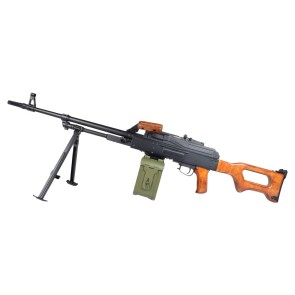 A&k fucile elettrico pkm nero e vero legno (pkm-w)