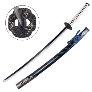 Set katane ornamentali  BLU SAKAI DI JIN  SERIE VIDEOGAME GHOST OF TSUSHIMA (zs709-5set)